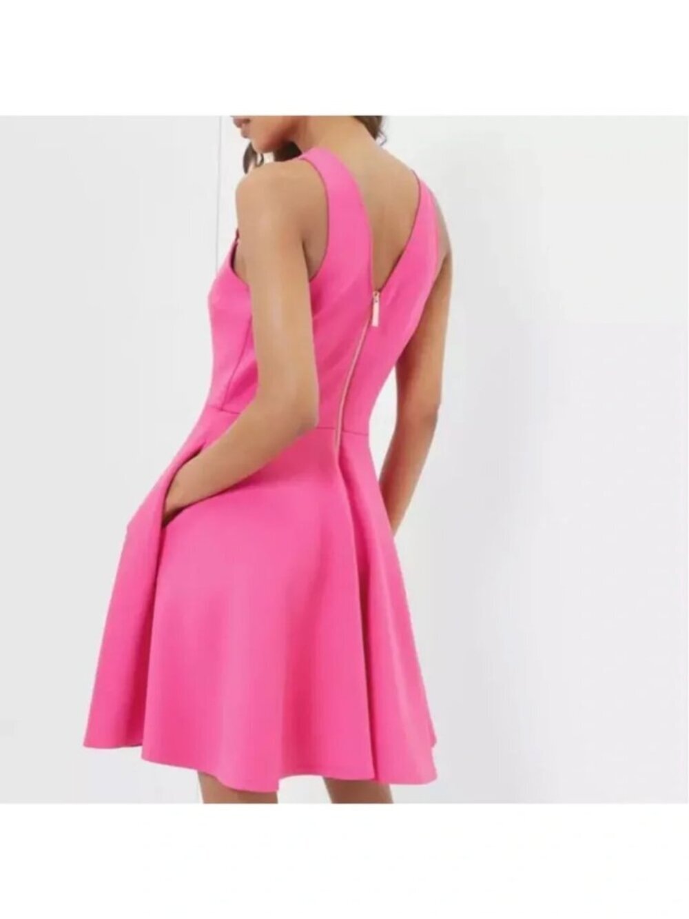 Ted Baker Taliia Dress EmbroideredMidi Floral Fit N Flare Sleeveless Pink NWT 8 - Picture 7 of 13